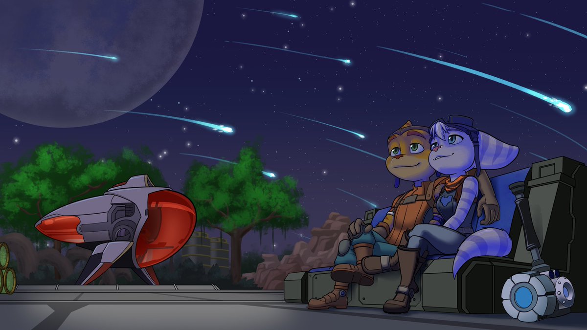 Libi3Dprinter's tweet photo. Stargazing Rivet and Ratchet from Rift Apart - commission by the amazing BlackKitten 🌌✨ 
On https://t.co/owDfnJm1L3 https://t.co/nXLxzdLL7n