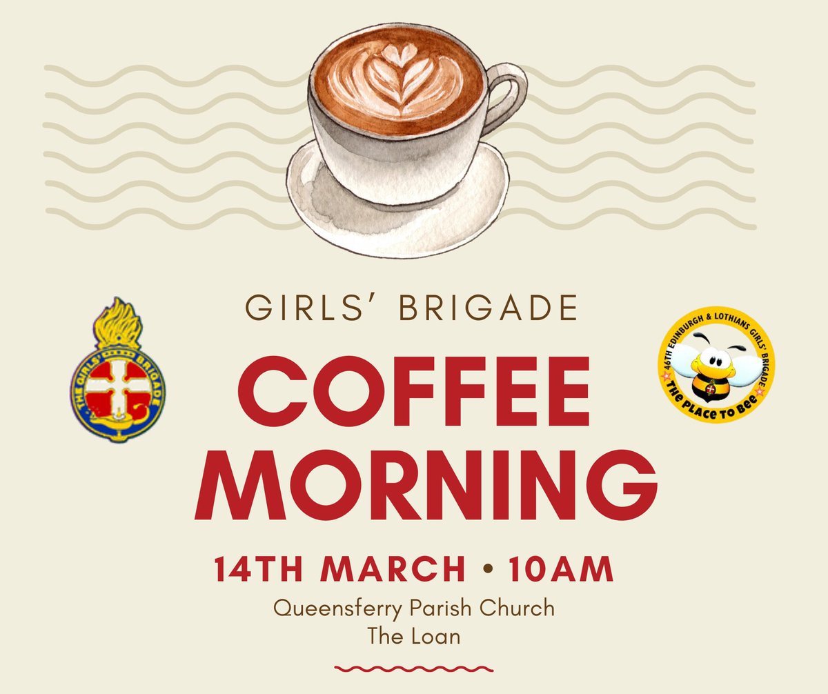 QFBrigaders's tweet photo. Our Coffee Morning is in two weeks time - hope 14th March is in your diaries! https://t.co/UC94j76kMJ