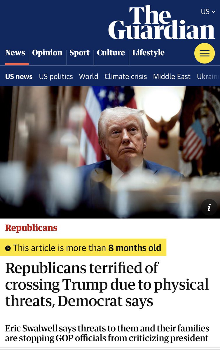 I keep reminding people that Rep. Eric Swalwell said that his Republican colleagues are having their lives and the lives of their families threatened if they do not cooperate. They are threatening to KILL THEIR FAMILIES if they go against Trump. Mitt Romney said the same. 

The