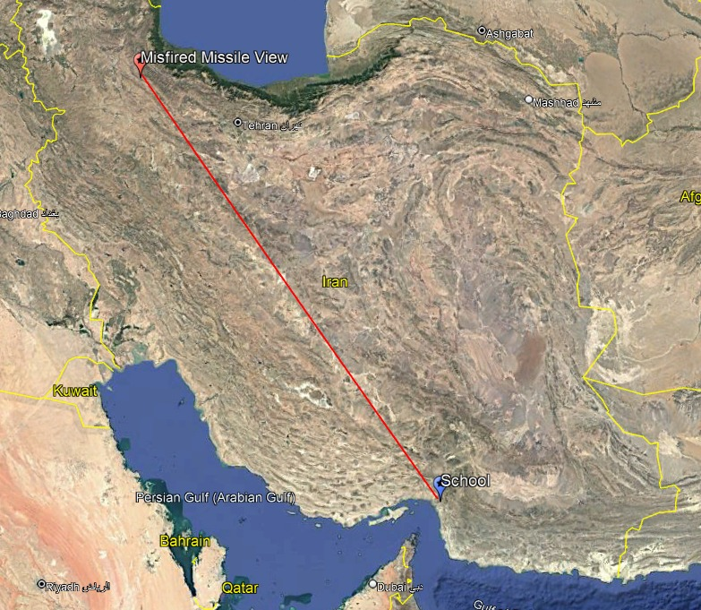 This image is currently being reported as visual "proof" that a misfired AD system was responsible for the strike on a building reportedly housing a girls’ elementary school in Minab. 
It's not. 

That image was taken in Zanjan, over 1.3k kilometers from the school in Minab.
A 🧵