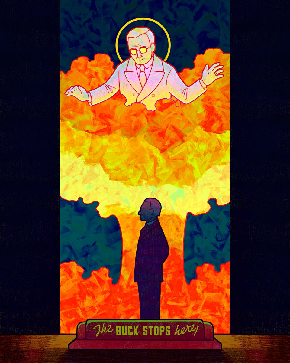 An illustration of Truman based on the metaphor of “playing God” :)