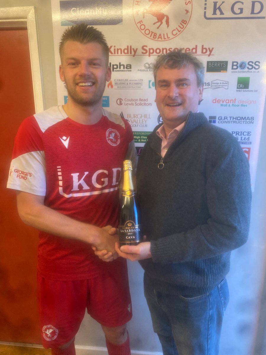 🔴⚽️MAN OF THE MATCH⚽️🔴

A massive shout out to Joe Davies who has been named The Man of The Match today presented by the owner of KGD Industrial Services Ed Pitt

Well played Joe

#herefordpegasusfc
#utp #motm