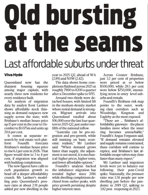 "Queensland now has the sharpest housing squeeze among major capitals, with nearly three new residents for every residence built."
The vast majority of Aussies want incoming immigration slowed, stopped, or reversed but no branch of the Labor-Liberal-National-Green/teal UNiparty