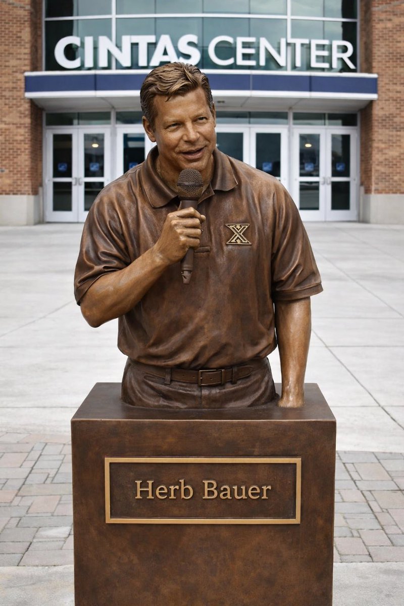 XavierNation's tweet photo. So when is the Herb Bauer statue going up? @EiserXUSports @XUmktgguy @MarioMercurio @XavierMBB https://t.co/4ETX2TmbFO