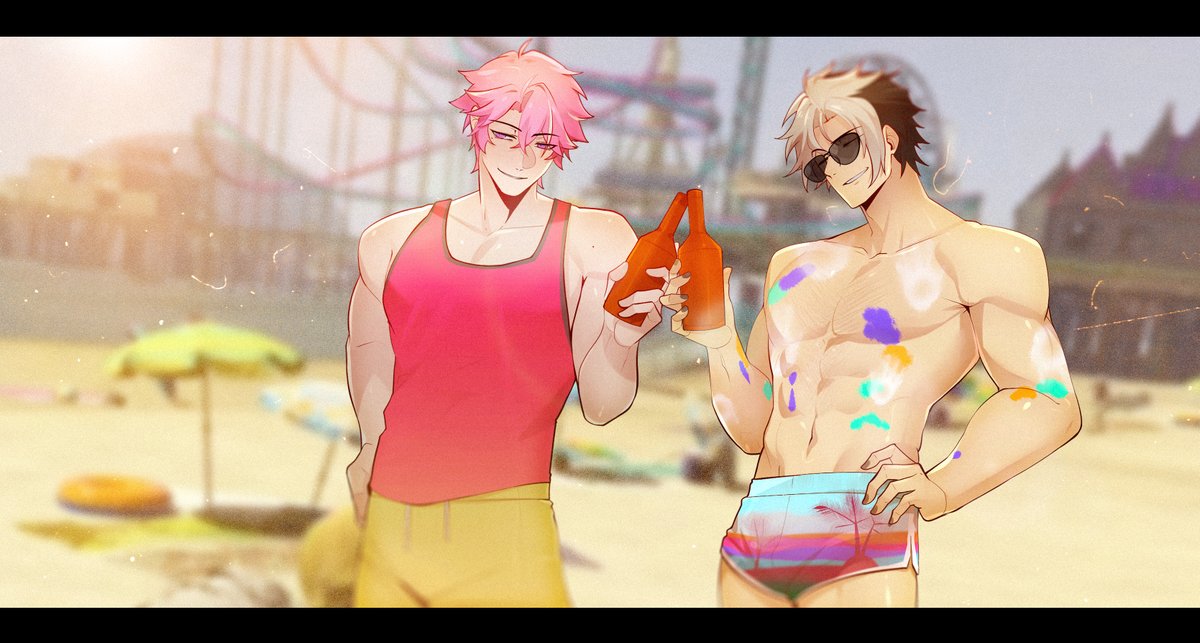 day 8! now so many hot people and hot sun! heres Detactive Regal giving his partner his favorite drink! THEMS DETECTIVES SURE ARE SWOLE! :3
.
#RoyChiArt #CrimzonMuze #DistrictV