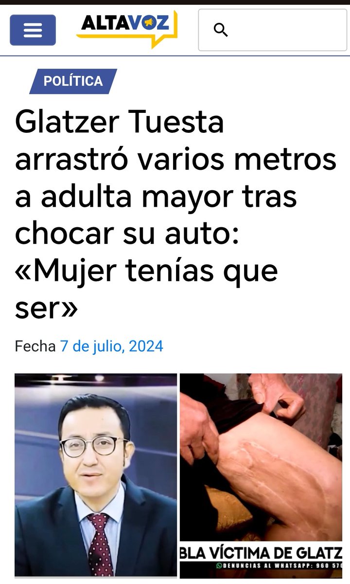 CAVIARES Y COMUNISTAS HISTÉRICOS X LA MUERTE DE LA CHICA MARZANO PERO EL 2009 CUANDO GLATZER TUESTA  ATROPELLÓ A UNA SEÑORA LA DEJÓ Y SALIÓ HUYENDO CÓMO RATAZL,LA SEÑORA ESTUVO BUEN TIEMPO MAL ..Y LOS CAVIARES MUDOS..Y  EL MISERABLE LE DIJO TODAVÍA"MUJER TENÍAS QUE SER" A LA SRA