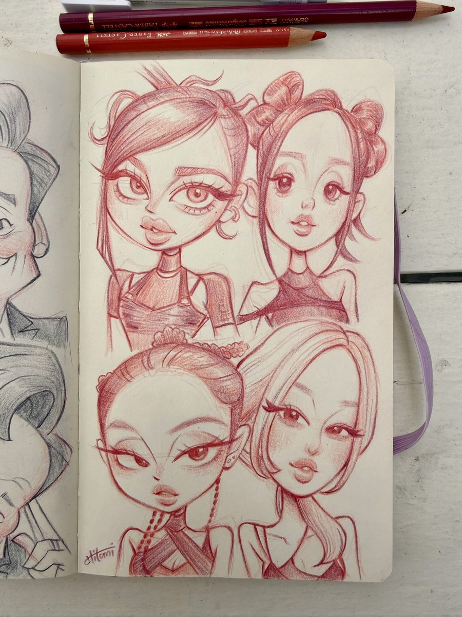 Hitomi_Draws's tweet photo. @BLACKPINK Sketch!✏️ #blackpink #caricaturesketch https://t.co/8ul7pZixXf