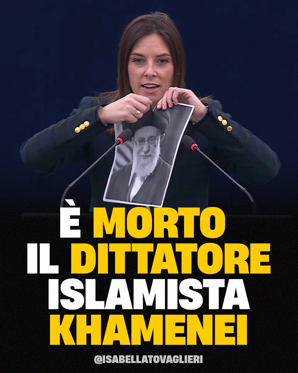 🔴 È UFFICIALE: KHAMENEI È MORTO!

Con la sua scomparsa, il primo passo verso la liberazione del popolo iraniano dall’oppressione del regime islamista radicale è compiuto.

Le donne e gli uomini coraggiosi dell’Iran non saranno dimenticati: la loro lotta e il loro grido di