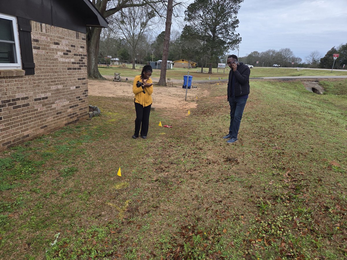 DrBobBullard's tweet photo. It’s ironic the same week my recent interview, “I will continue the fight for environmental justice in Black communities,” was published in Nature, I was in Elba, Alabama’s Black #Shiloh community investigating an underground gas #pipeline located approximately five feet from the home of Pastor Timothy Williams. Due to nearly eight years of constant #flooding caused by a flawed Alabama DOT construction of US 84, the Williams’ home has sunk two feet into the ground. This ongoing ground subsidence and soil instability pose a severe structural risk and a life-safety hazard, as the home continues to sink toward the pipeline.

Despite multiple requests via the 811 Pipeline Hotline, Southeast Gas 
Company has only provided surface yellow flag markings that have fluctuated between five and seven feet from the house. Given the severity of the soil instability and the risk of structural collapse, Pastor Williams is requesting that the gas company physically dig to locate and mark the exact position of the pipeline and evaluate the stability of the soil supporting it.

The delayed response from Southeast Gas Company and #ALDOT regarding this potential hazard is unacceptable. All communities deserve equal protection under the law, and the situation in Shiloh must be treated with the urgency it deserves to ensure the safety of this family. The Bullard Center at Texas Southern University stands with the Shiloh homeowners fighting for #environmentaljustice.
Nature https://t.co/9V6ZfDy1DO @BullardCenter @Texassouthern @Nature @SoutheastALGas @ALDOT #Justiceforshiloh #Justcompensation #civilrights
#HBCU #HBCUalum