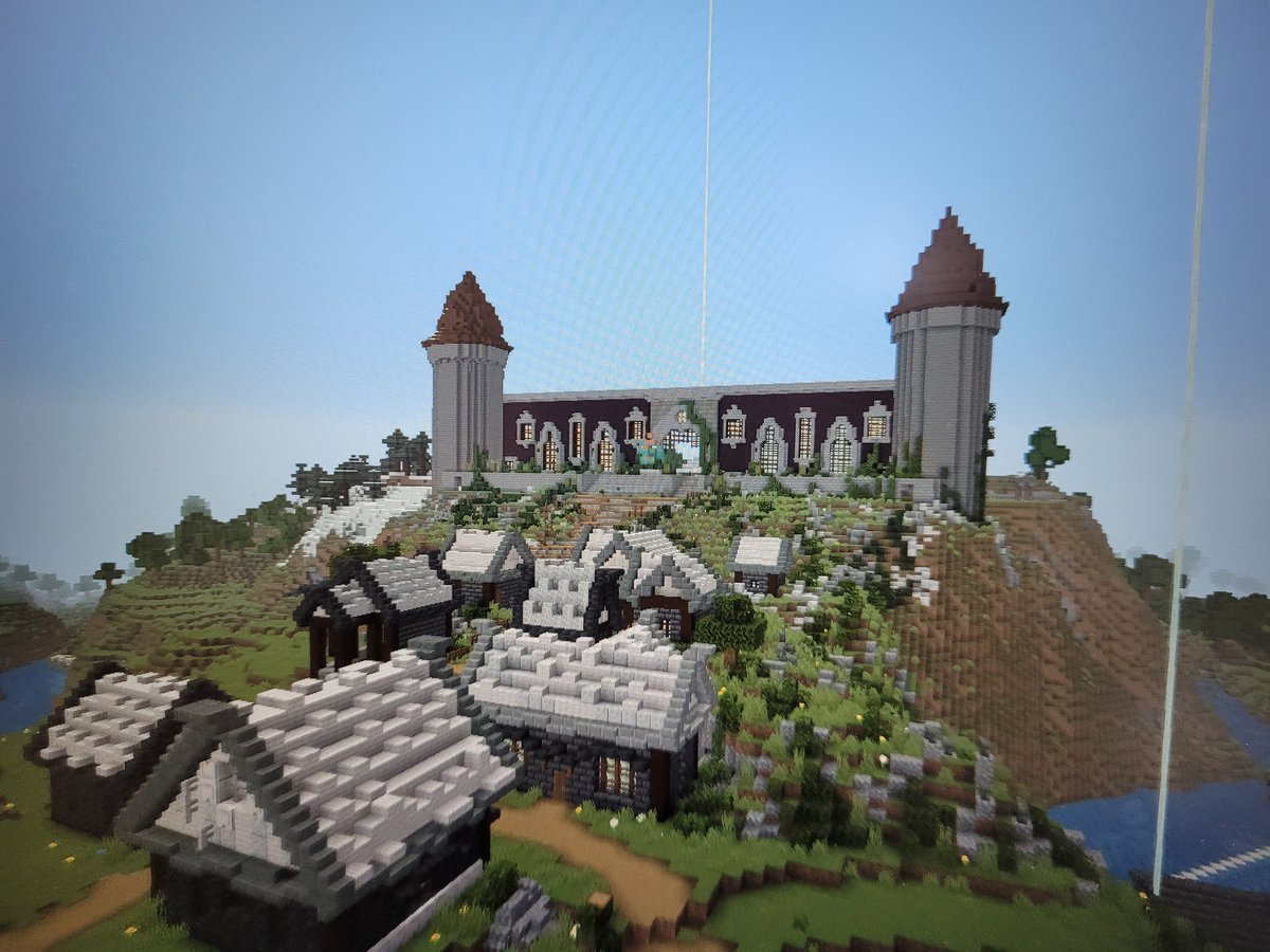 Landryj38's tweet photo. Terraforming the little village this weekend 
Not quite @BdoubleO100 level yet… but we’re learning 
Should I go more custom cliffs  paths… or keep it simple and cozy? 
#Minecraft #MinecraftBuilds #Terraforming #SurvivalMinecraft #MinecraftSurvival #GamingCommunity #BuilderLife https://t.co/IMjFVTzz6G