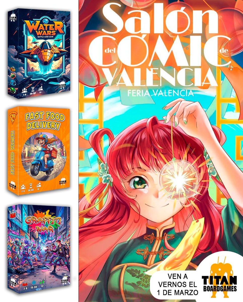 titanboardgames's tweet photo. Este domingo estaremos con 3 de nuestros prototipos en el Salón del Cómic de Valencia. Ven a probarlos.

Y recuerda que tenemos Water Wars en campaña actualmente.

#salondelcomic #salondelcomicvalencia #kickstarter #prototipos #juegosdemesa https://t.co/oUKTCXVkAV