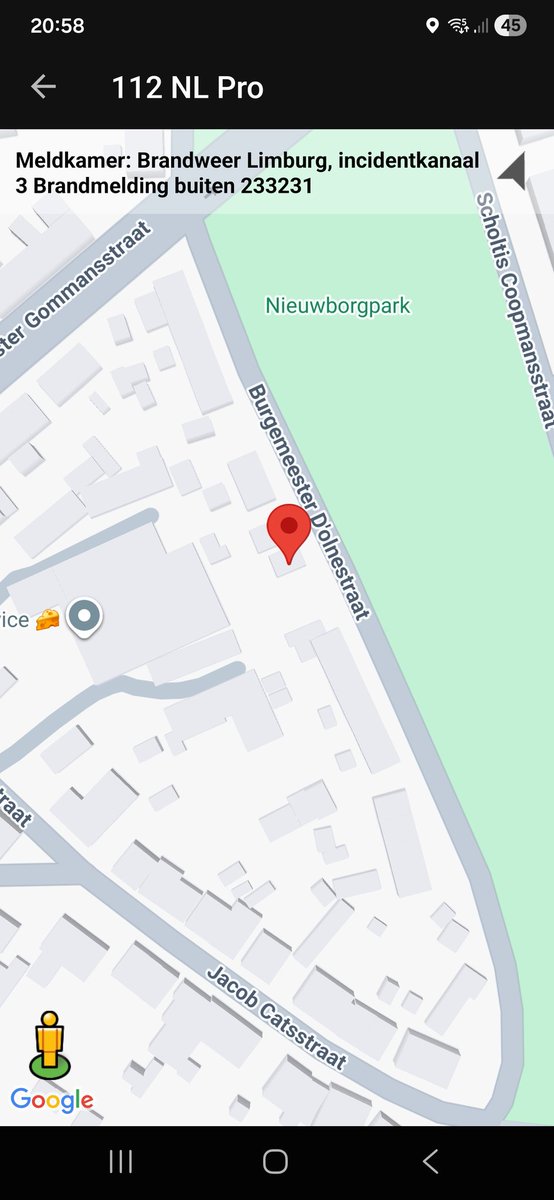 Brandmelding Buiten in Venlo