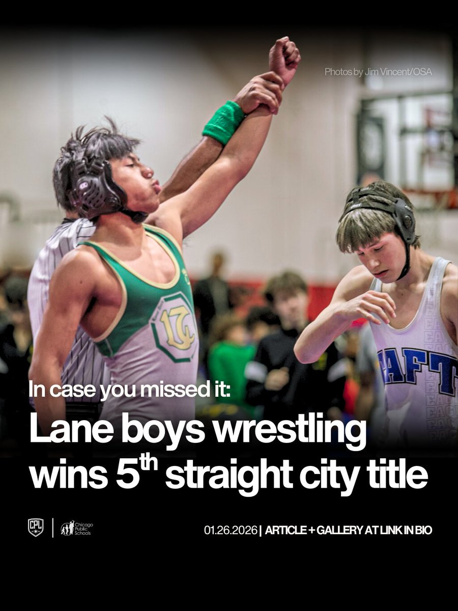 CPLAthletics's tweet photo. Lane Tech Boys Wrestling took home its FIFTH-straight City Title this year.
 
Coach Matt Yan’s secret? WORK.

https://t.co/o4hcgDAzmz

@ChiPubSchools @LaneTech1440 https://t.co/3zJ8tsgXQg