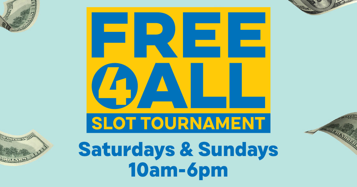 🎰 Free 4 All Slot Tournament tomorrow from 10am-6pm! There will be free $15,000 slot tournaments with the top prize being up to $2,500 Slot View Play! 🤑 Activate your entries by playing slots or being rated with your player’s club card. 🎉