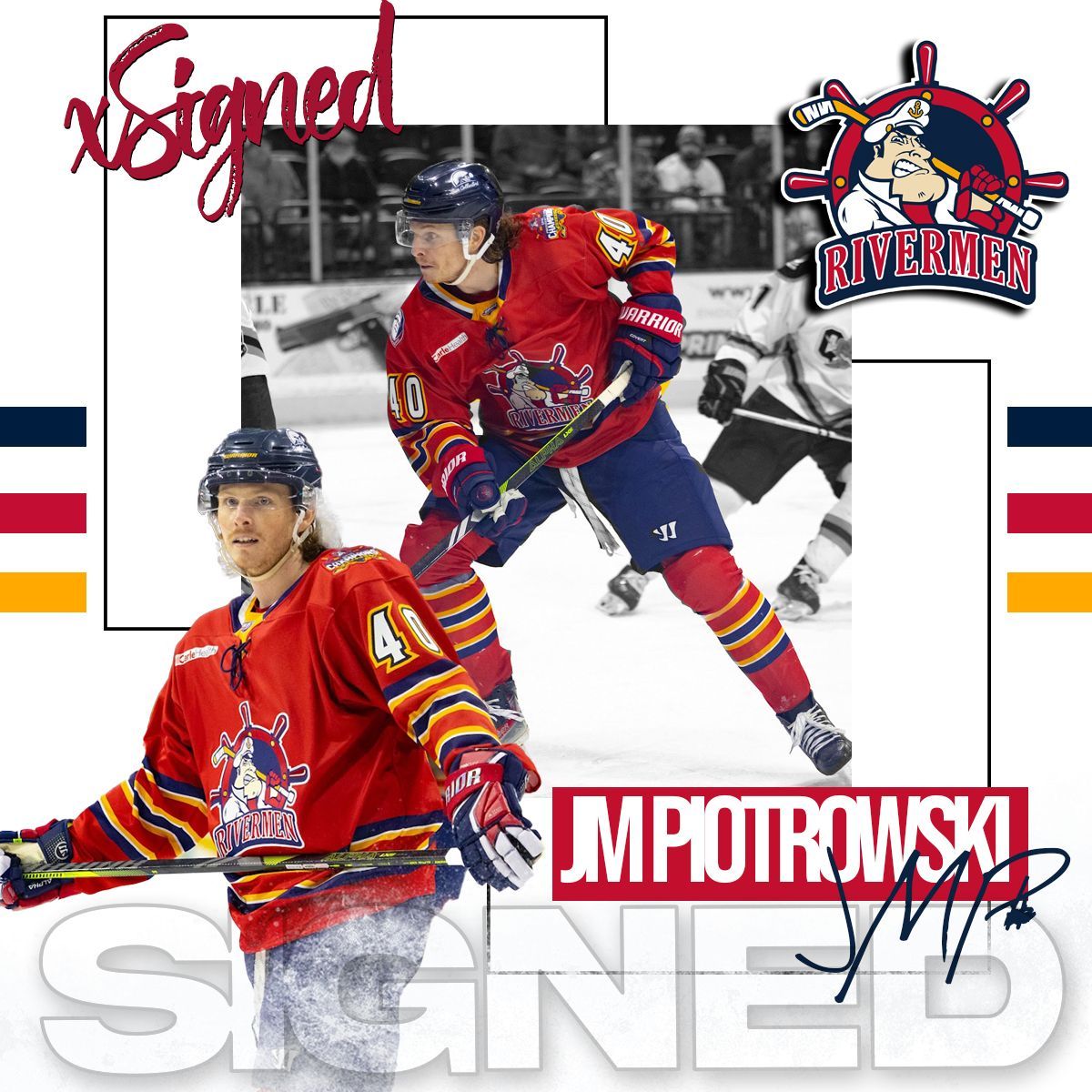 Peoria_Rivermen's tweet photo. JM Piotrowski is BACK in Peoria and will be playing TONIGHT against the Havoc!
#HoistTheColors https://t.co/FPg0TIuqUk