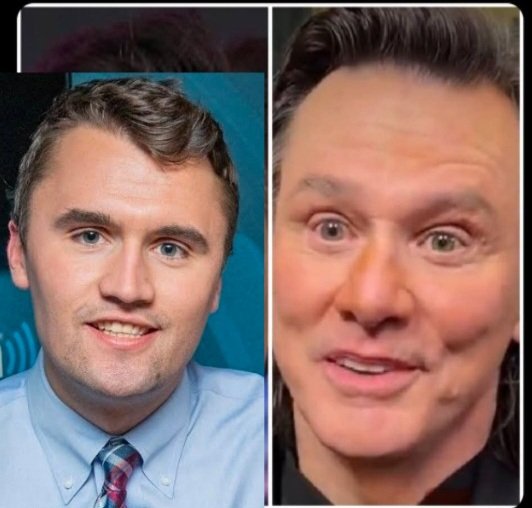 JoshMarco87's tweet image. WTF happened to Jim Carrey? Dude's unrecognizable.
Everyone saying replaced or body double... but check this:  They switched him with Charlie Kirk? 
Plastic surgery? Aging? Clone shit? Or am I onto something? Drop your take  #JimCarrey #CesarAwards #Unrecognizable #BodyDouble