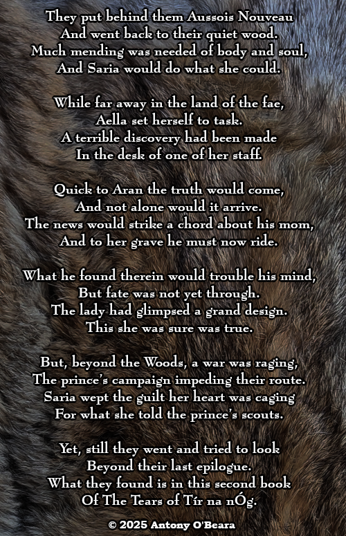 Tears of Tír na nÓg, Book Two: The Horned God will be available for purchase tomorrow!
antonyobeara.com/The-Horned-God/