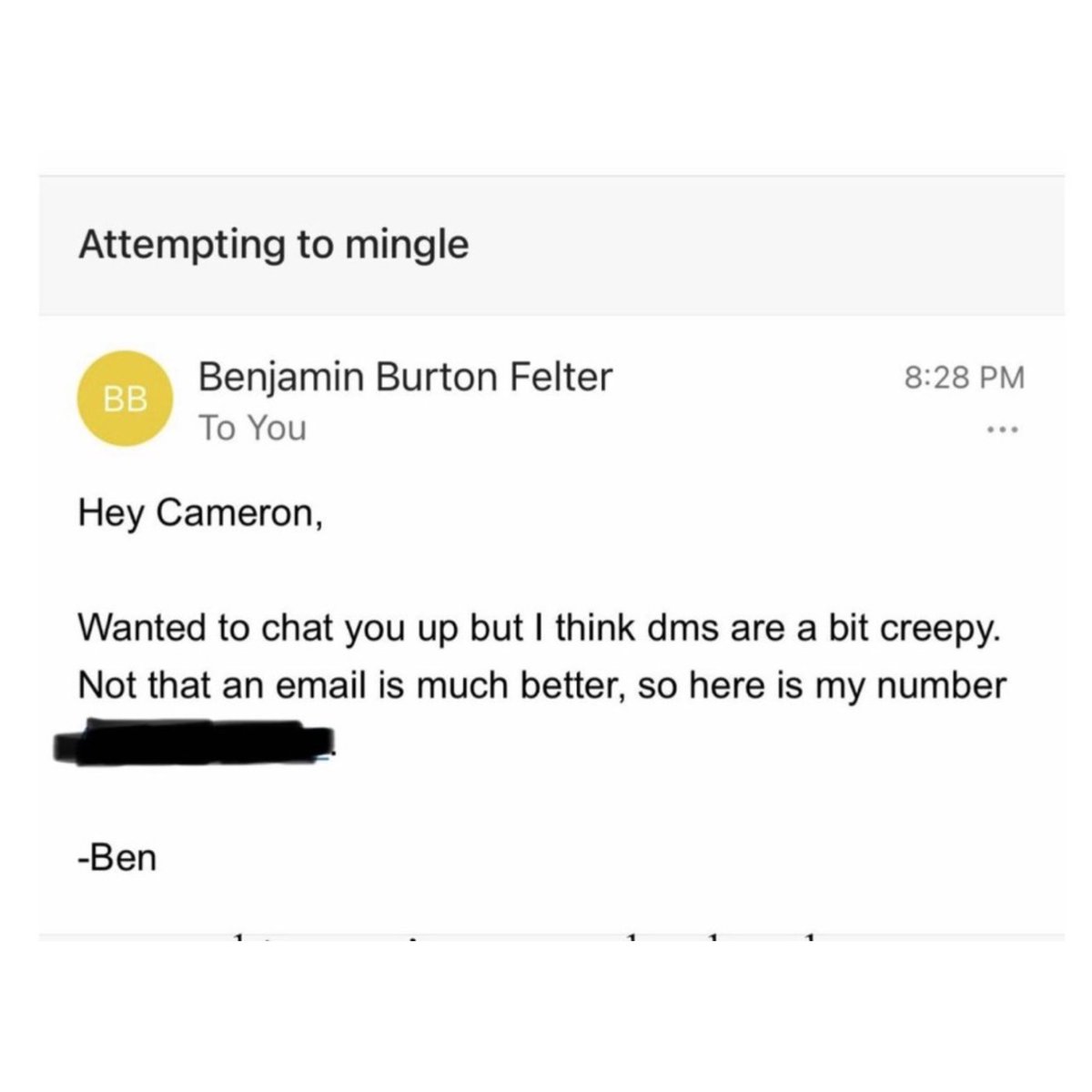 LegionHoops's tweet photo. Cameron Brink reveals how her now-fiancée shot his shot… through EMAIL:

“Wanted to chat you up but I think DMs are a bit creepy.”

What a legend. https://t.co/lewSUKrnJH