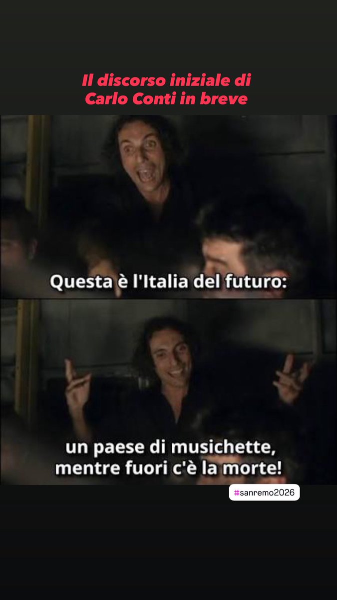 ilgioker's tweet photo. Il discorso iniziale di Carlo Conti in breve #sanremo2026 https://t.co/Mn73Ue0oAI