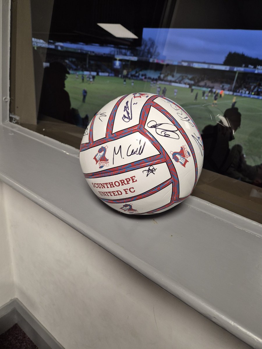 Raffle - with more items to follow - the signed football I won at the Southend home game, and today a shirt signed by all the players (including the two who joined the Iron today) donated by Iron fan Ryan Middleton
