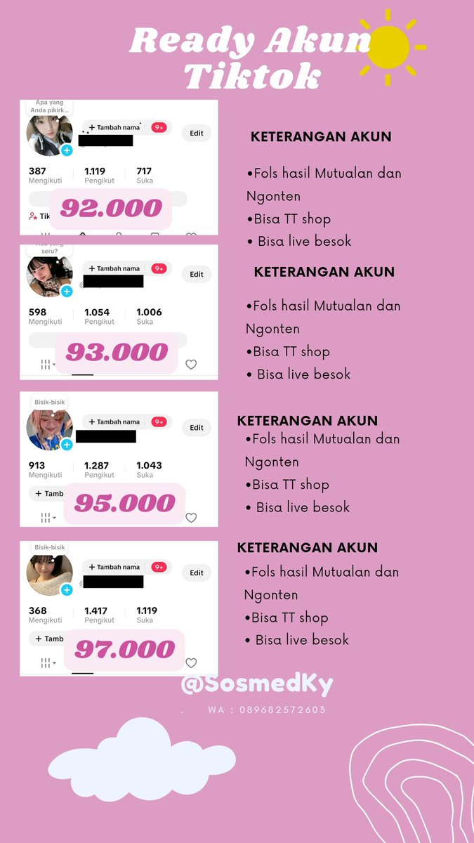 Dita • Jual Akun IG & Tiktok | Harga Pas Plis tweet media