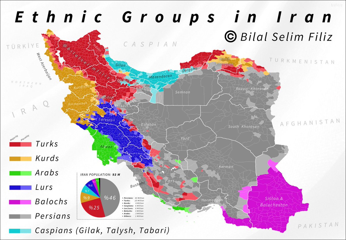 alitufekcii's tweet photo. İran'ın etnik haritası. 

Türkiye'de bu kadar çok İrancı olması ve muhtelif siyasi, ideolojik gruplarda Şia tesirinde yayınlar yapılması tesadüf değil. 

Bilhassa milliyetçi görünen hesaplara dikkat etmek lazım. https://t.co/uomv9khvQE
