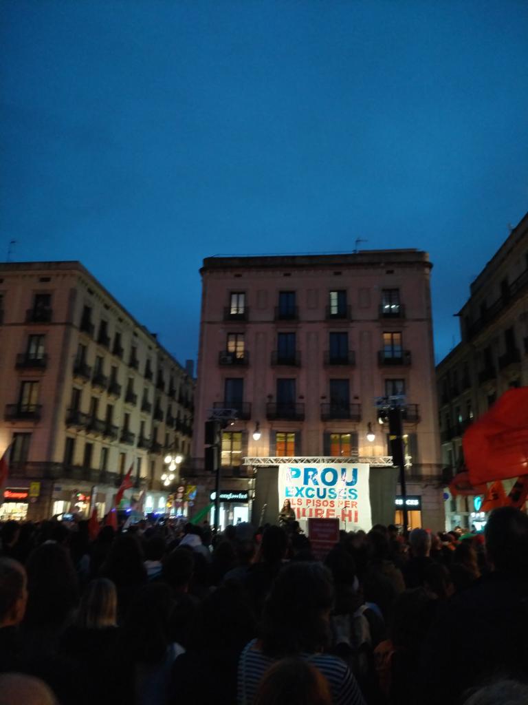 Avui el moviment per l'habitatge ha omplert la plaça Sant Jaume amb un missatge clar: els pisos són per viure-hi.

La fi de la moratòria, que ja era insuficient, reactivarà milers de desnonaments i cal respondre amb organització i unitat d'acció.