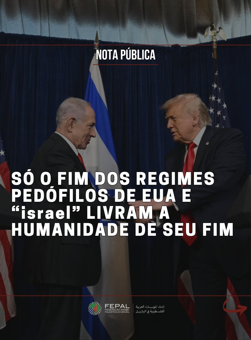 Nota Pública: SÓ O FIM DOS REGIMES PEDÓFILOS DE EUA E “israel” LIVRAM A HUMANIDADE DE SEU FIM 

Tal qual no ano passado, os regimes genocidas e pedófilos de EUA e “israel” atacam imotivadamente o Irã, sob o falso pretexto de que este busca armamento nuclear, acusação ainda mais