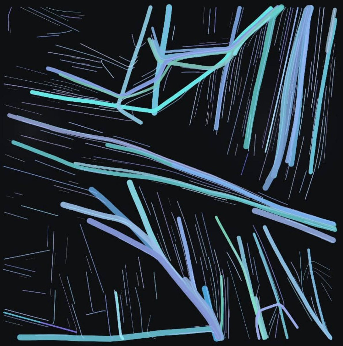 More from the Fidenza Loop. These are branching structures — the algorithm grows them like nervous systems, splitting and thinning at each fork.

Warm palette vs cool palette, same underlying logic.