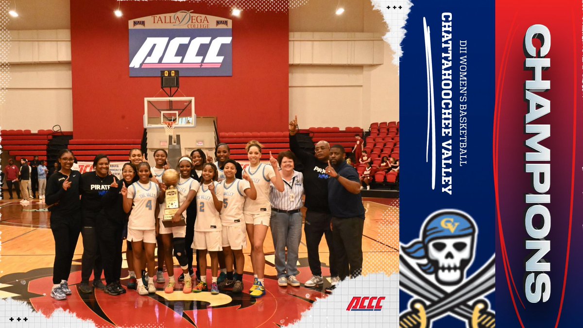 Congratulations to <a href="/ChattValleyWbb/">ChattValleyWBB</a> on capturing the <a href="/acccathletics/">ACCC</a> Division II Women's Basketball Championship. #MadeToMove

The Pirates now advance to the <a href="/NJCAABasketball/">NJCAA Basketball</a> Gulf South District Championship vs. <a href="/palmbeachwbb/">Palm Beach State WBB</a> on Saturday, March 7 at 1:00 at Coastal Alabama CC-Bay