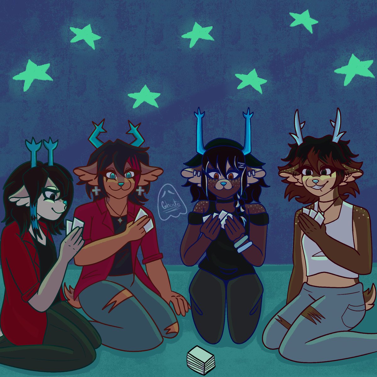 Game night! 🃏 
Decided to draw some of my favorite dess designs in the community! They were so much fun to do I hope you all like it! Dess design credits go to <a href="/__shephard/">Shephard</a> <a href="/D4rkDessire/">🎸Dessire | CEO of Dessriel</a> <a href="/Neo__Biscuitz/">Taz</a>  #DessHoliday #decemberholiday #DELTARUNE #deltarunefanart