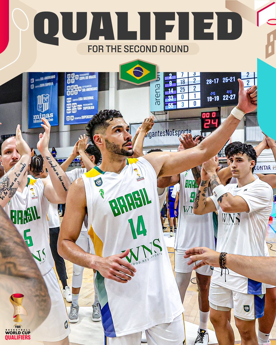 FIBAWC's tweet photo. Brazil 🇧🇷 move on to the next round! 🚀 
#FIBAWC x #StepItUp https://t.co/baBoVS6UEC