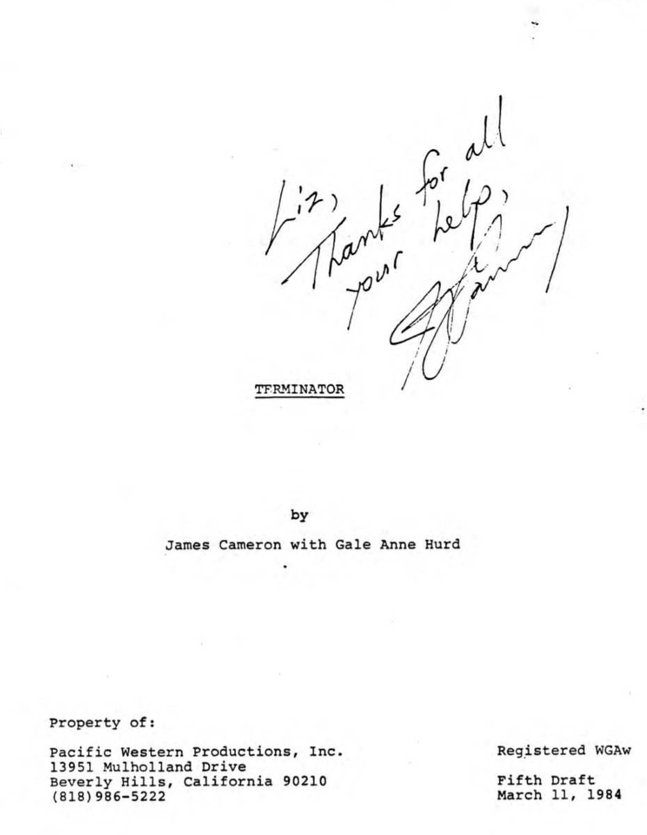 jexroark's tweet photo. Screenplay for Terminator written  by James Cameron and Gale Anne Hurd remains one of the best screenplays I have ever read. After all these years it's still an exciting read.  Tells the story of a cyborg hitman sent from the past to kill Sarah Connor. https://t.co/N6ZTxaaauY