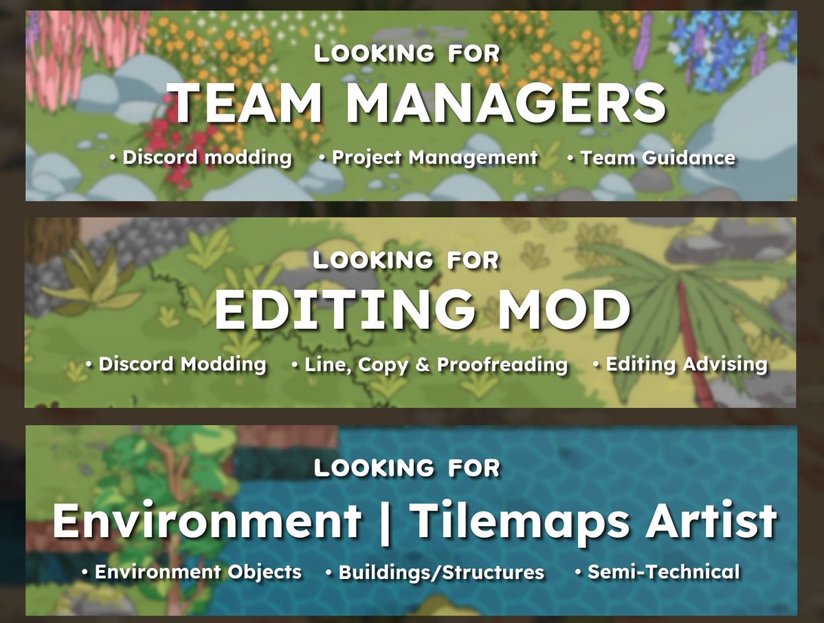 We're Looking for Staff!

Staff are the mods/project managers/asset directors of Heartfall - a Tale in Three Lives. 

We're looking for a few people to fill these specific roles! 🔽🧵