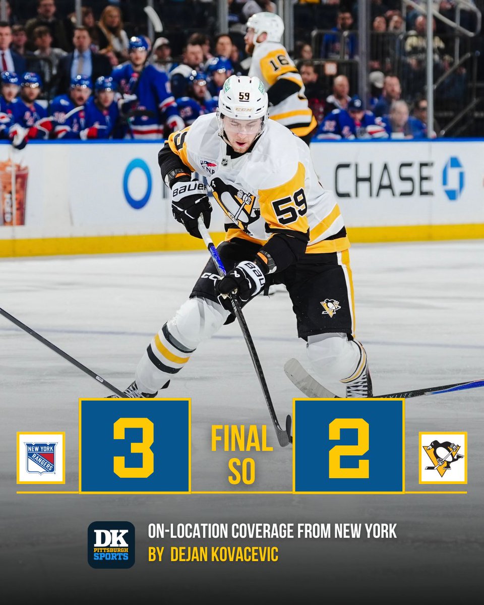 DKPghSports's tweet photo. Our original, on-location and FREE coverage of the #Penguins shootout loss to the Rangers in Manhattan on our APP: https://t.co/5gIf6mxqFo

#DKPS #PittsburghPenguins #LetsGoPens https://t.co/esvoT8WxTY