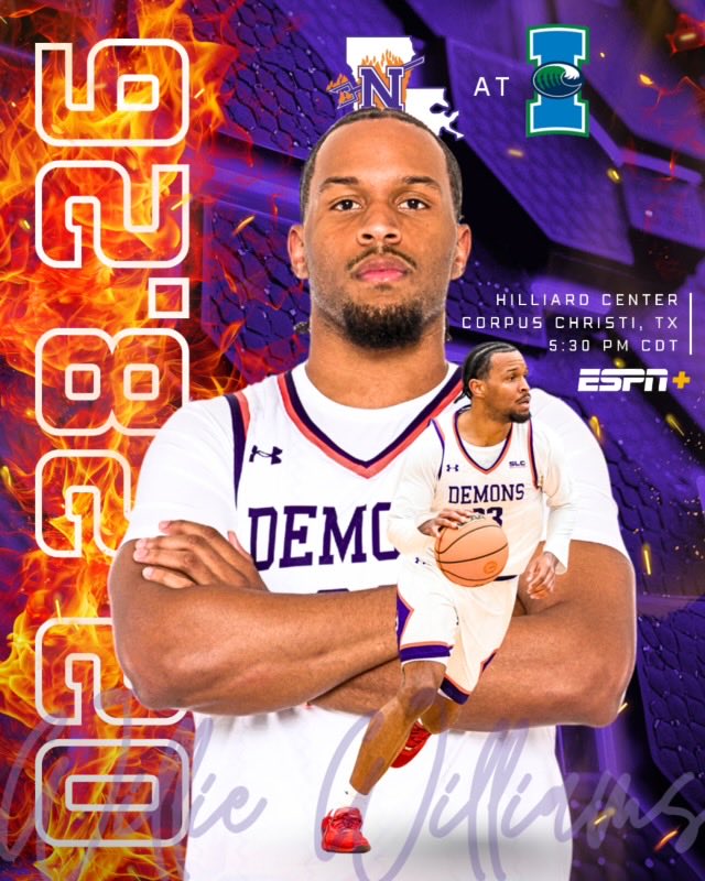 NSUDemonsMBB's tweet image. Last road trip of the season

🆚 Texas A&amp;amp;M-Corpus Christi
🕠 5:30 p.m.
📍 Corpus Christi, Texas 
🏟️ Hilliard Center
📺 bit.ly/3OZxHUp
📊 bit.ly/46rvwPA

#ForkEm x #DemonTime