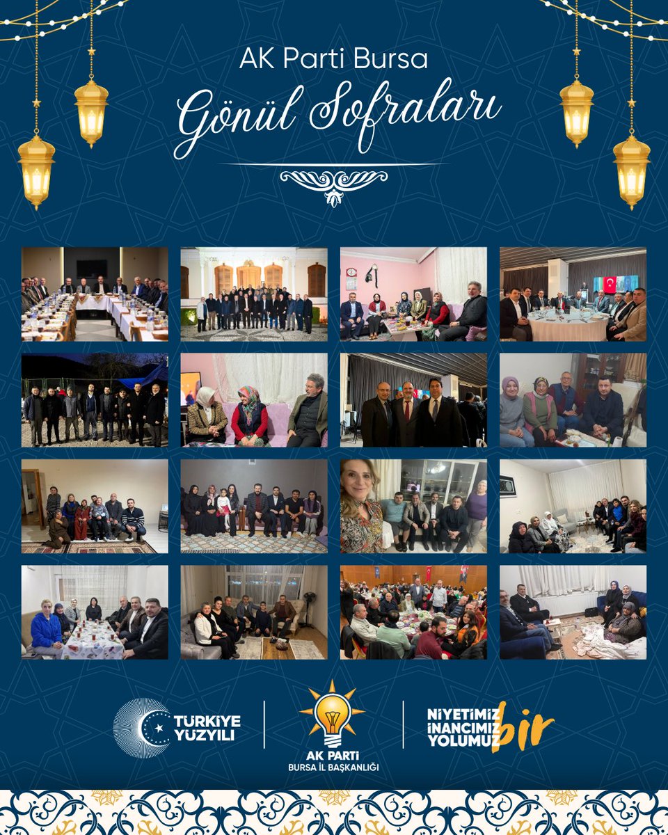 Teşkilatımız ile birlikte her hanede, her sofrada, her gönüldeyiz. Ramazan ayının bereketini hemşehrilerimiz ile paylaşıyor, sevgimizi ve dayanışmamızı büyütüyoruz. 🌙

#MilletimizleNiyetimizBir
#GönülSofrası
#AKBursaSahada

<a href="/davutgurkan/">Davut Gürkan</a> 
<a href="/abuyukgumus/">Ahmet Büyükgümüş</a> 
<a href="/drbetulsayan/">Dr.Betül Sayan Kaya 🇹🇷</a>