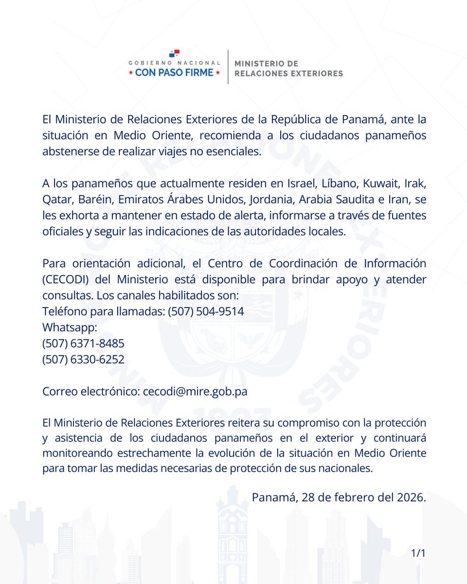 Cancillería de Panamá tweet media