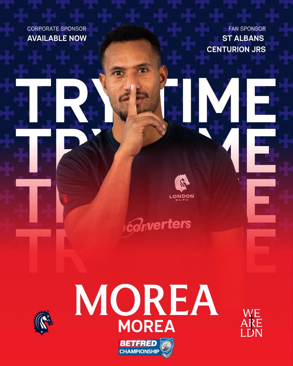 46’ - HAT-TRICK TO MOREA MOREA 🔥

Conversion to Jimmy Meadows 

London Broncos 76 - North Wales Crusaders 06