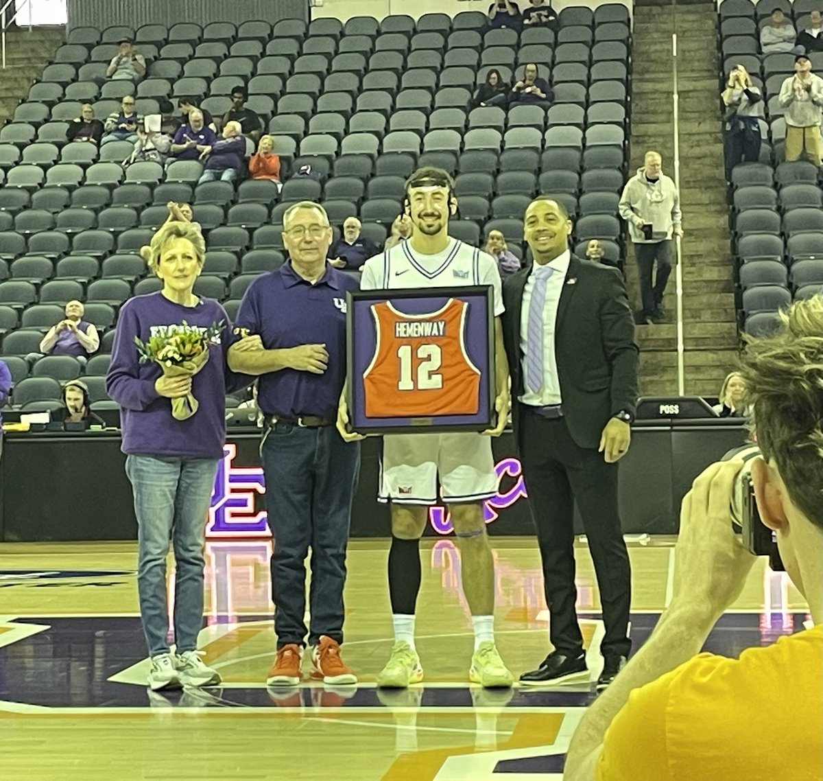 kylesokeland's tweet photo. Alex Hemenway and Trent Hundley were the only players for Evansville to go through Senior Day. Also included is head manager and North grad Matthew Bunnell. https://t.co/6eaR6j1hyL