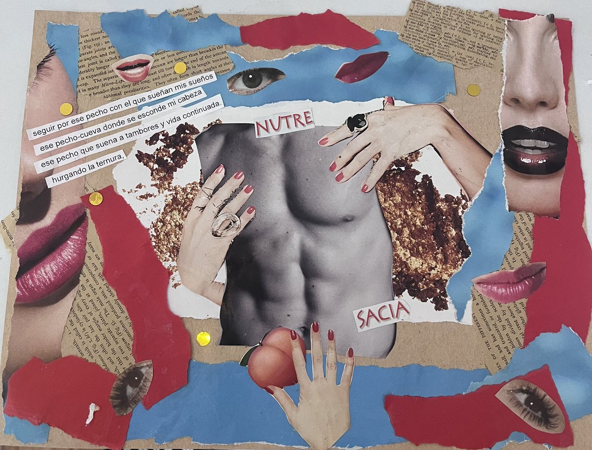 Hice un collage inspirado en unos versos de Gioconda Bello