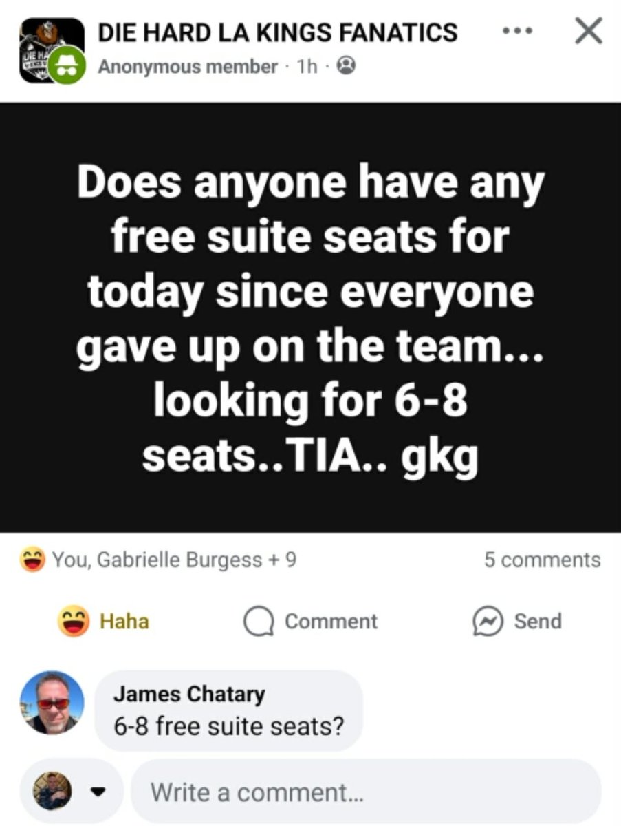 The pro mooch is now asking for things anonymously 😆 Christian covers his tracks. #GoKingsGo