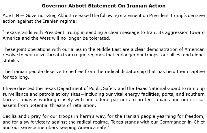 Governor Abbott Press Office tweet media