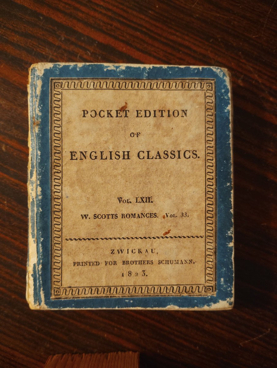 oranda_info's tweet photo. Found a rare 1823 edition of "Ivanhoe" in Amsterdam. This was printed by the Brothers Schumann—the very house where the young composer Robert Schumann grew up. At the time of printing, Robert was only 13. #AntiqueBooks #Schumann #Ivanhoe #History #RareFinds https://t.co/MOWL21MJ9R