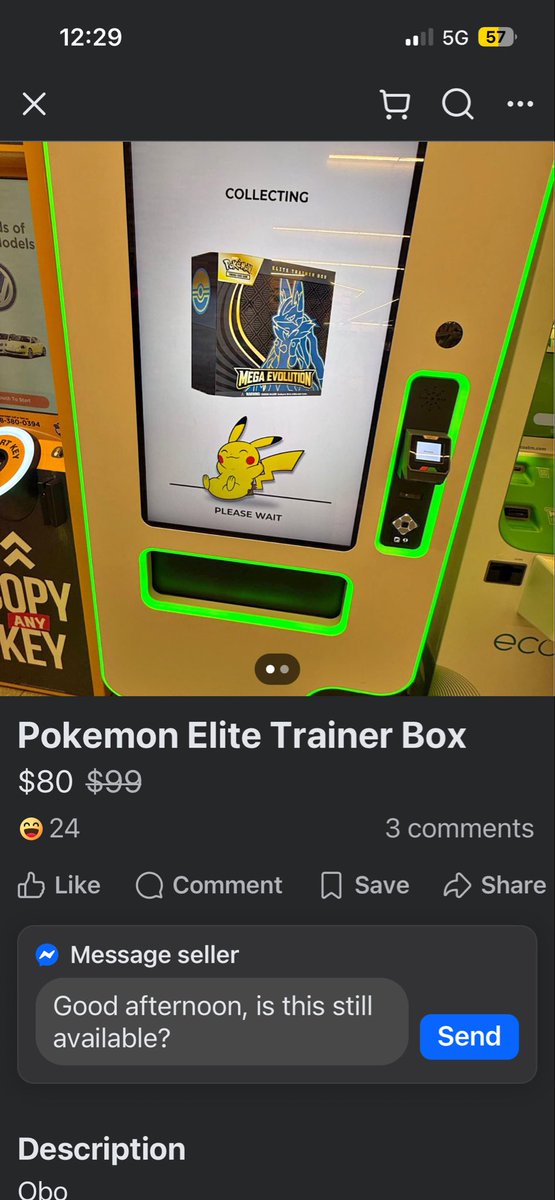 <a href="/LA_PTCGRestock/">LA PTCG Restock</a> new level of lame. Found in fb marketplace. Bro ain’t even let it dispense yet! 😆😆😆