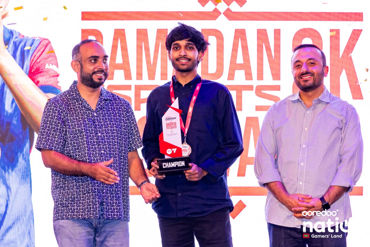 The title belongs to 👑
🥇 MUG YAISH – EAFC Champion at the Ooredoo Nation Ramadan eSports Festival 2K26!
Clinical finishes. Smart plays. Pure dominance 🔥⚽
#OoredooNationMV #GamersLand