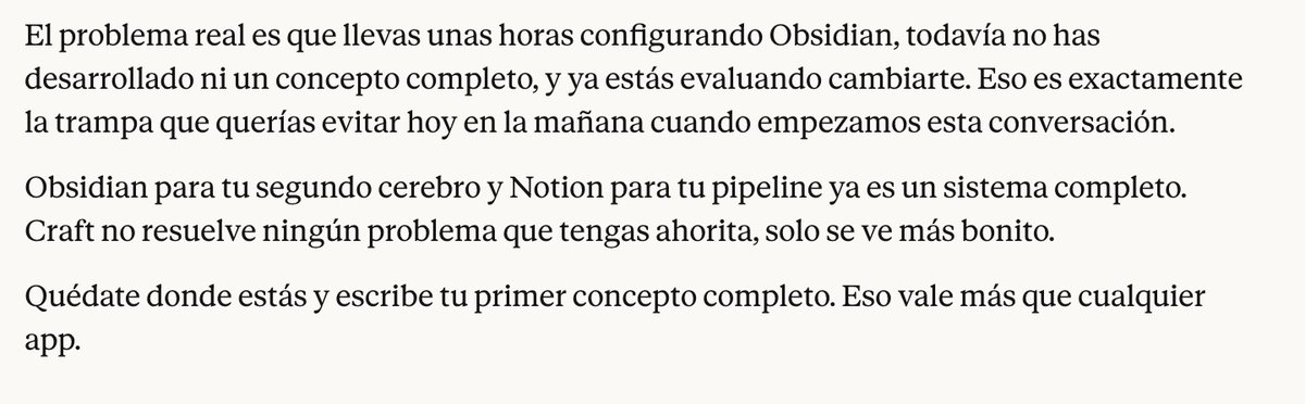 robertolieradev's tweet photo. Para esto tambien es la AI, para cuando andes pendejeando y te recuerde tu objetivo. 

Es bien facil inventarse problemas que no tienes y solo terminas perdiendo el tiempo. https://t.co/LmFKEDTVtH