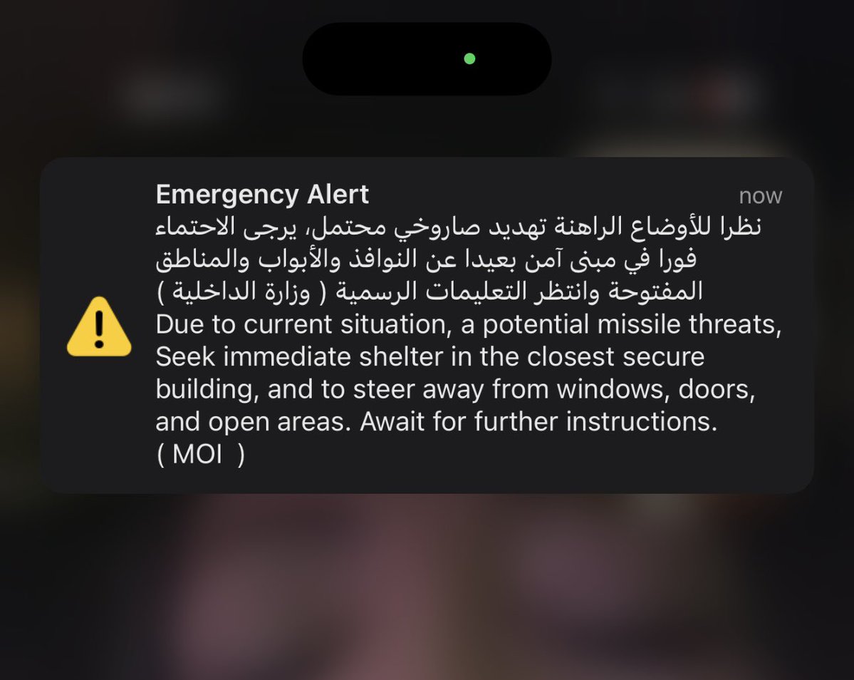 The alerts haven’t stopped in Dubai for the last 10mins