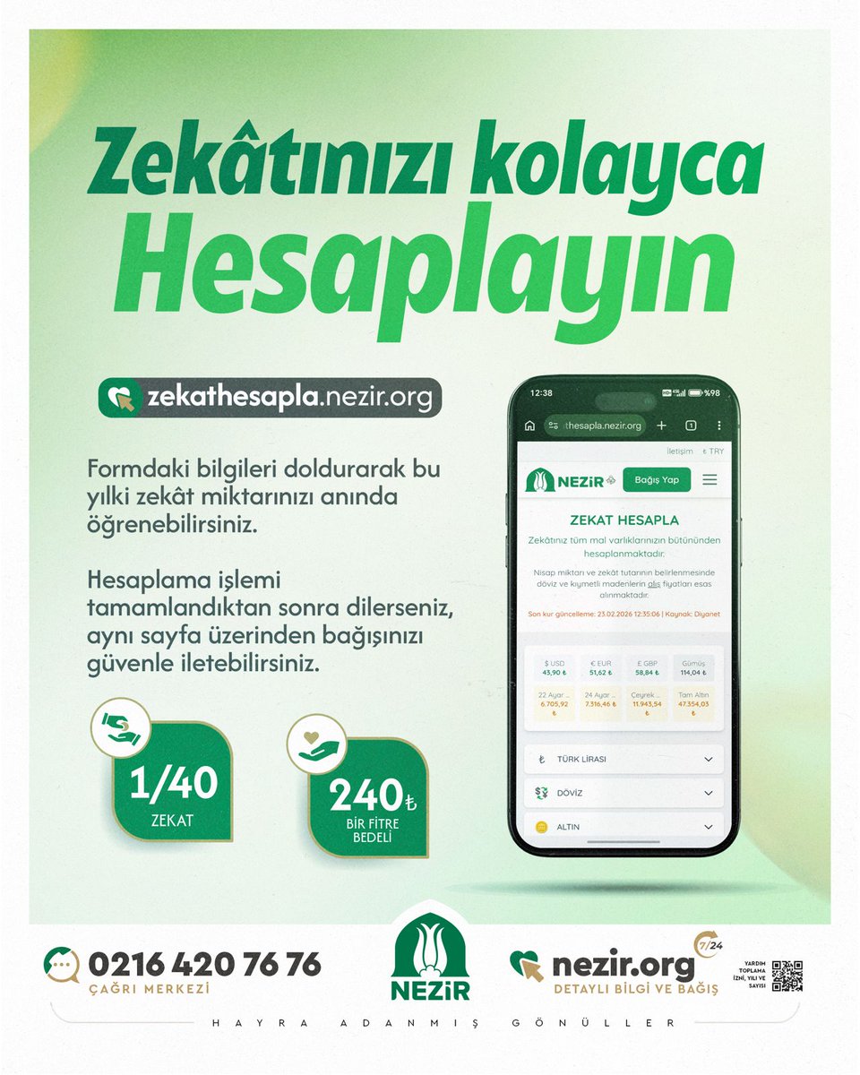 Zekâtınızı kolayca hesaplayın. 💚