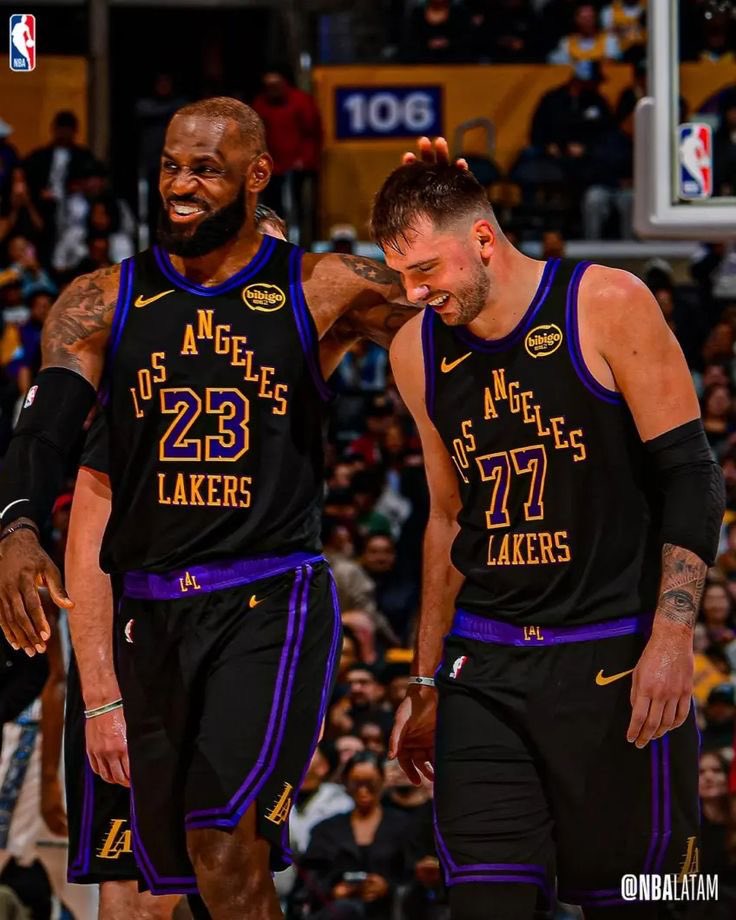 Jairo_1221's tweet photo. I believe Luka Dončić and LeBron James can take the Lakers to the Finals if they fully embrace their roles. They have the highest basketball IQs of the last decade.

This team is just one spark of motivation away from reaching the next level. #Lakers #LeBron #Iran https://t.co/Vw7C5vz8jl